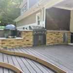 Custom outdoor kitchen installation by Marlowe's We Care Company